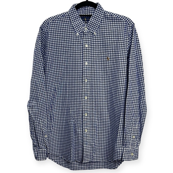 Ralph Lauren Other - Ralph Lauren Navy and White Gingham Button-Down Shirt Size M